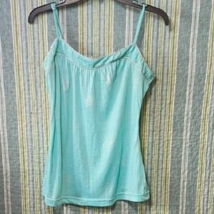 Elegant Turquoise Camisole with Silver Lining And Sparkles With Adjustable Strap